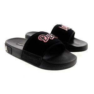 Dolce & Gabbana Black Pink Velcro DG Love Pool Slide-36